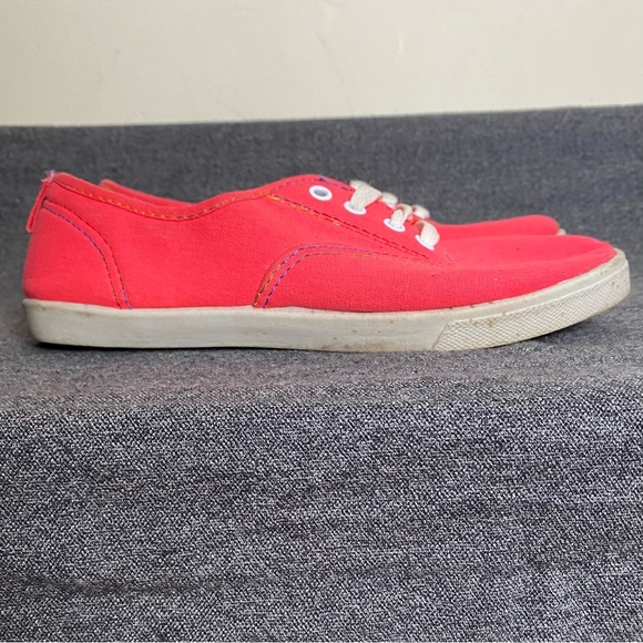 Lace Up Canvas Shoe- Barbie, Vibrant, Bright Pink - Picture 3 of 13